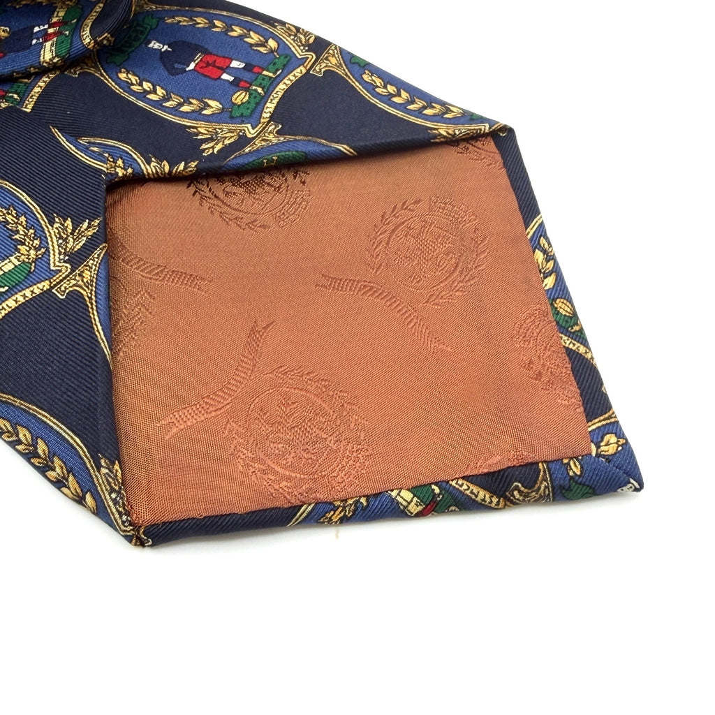 Vintage 90s Tommy Hilfiger Navy 100% Silk Rugby Crest Necktie