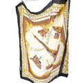 Vintage 80s Ange D'Or de Paris Cream 100% Silk Eiffel Tower Scarf