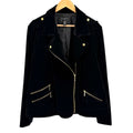 INC International Concepts Black Velvet Gold Hardware Moto Moto Jacket