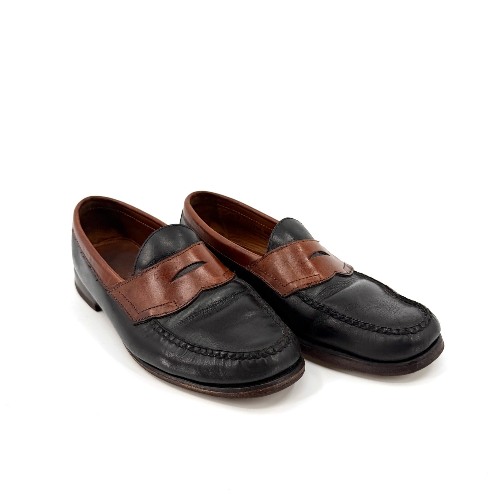 GH Bass Weejuns 75th Anniversary Black Brown Leather Penny Loafers