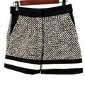 Style Mafia Black White Tweed Colorblock Mini Shorts