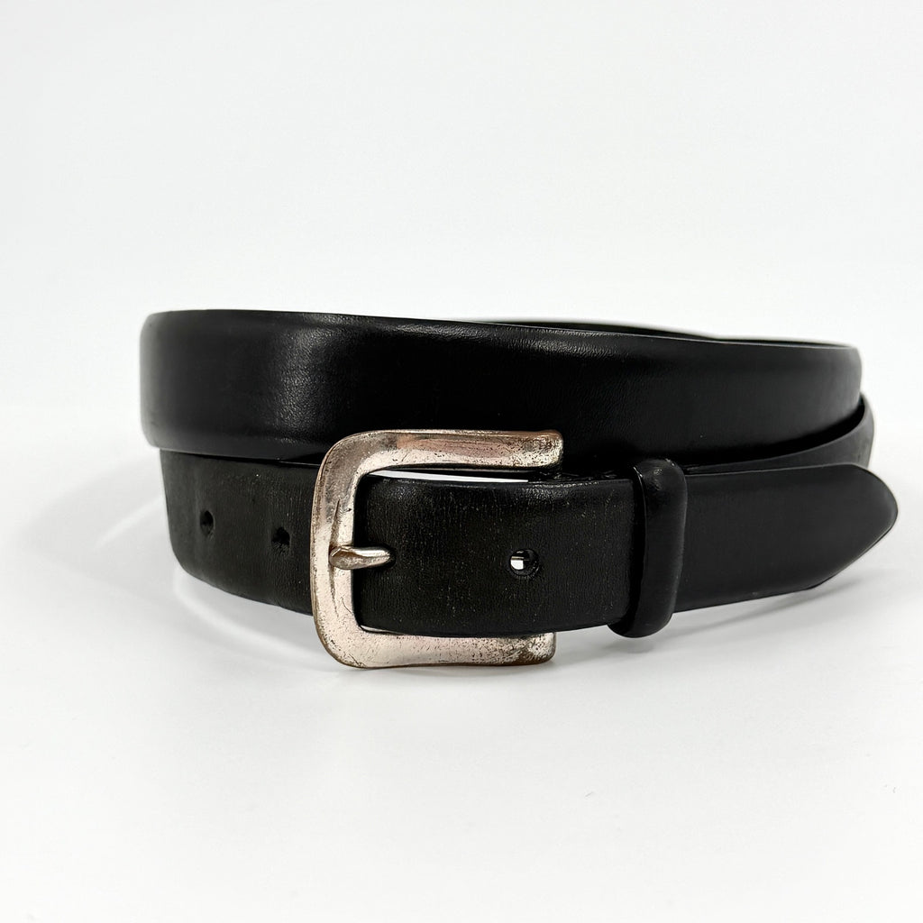 Vintage Y2K Polo Ralph Lauren Black Genuine Leather Solid Brass Buckle Belt