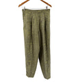Vintage 90s Diane Gilman Green 100% Silk Alligator Croc Print Taper Leg Pants