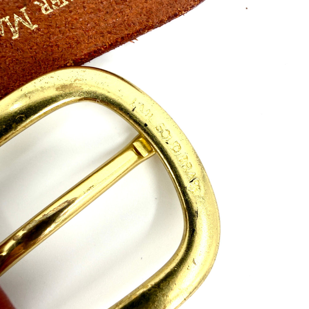 Leather Man Ltd Navy Tan Preppy Sailboat Belt