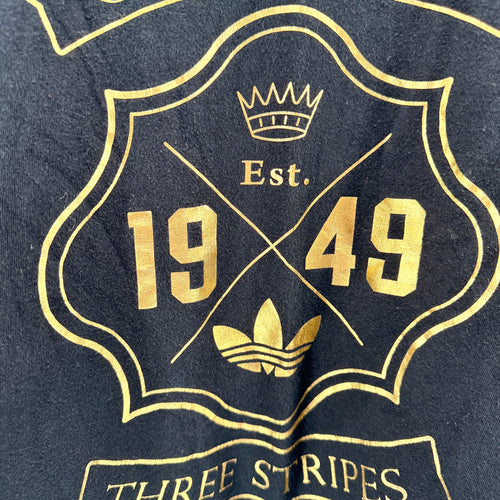 Adidas Black Gold Foil Logo Originals Est 1949 T-Shirt