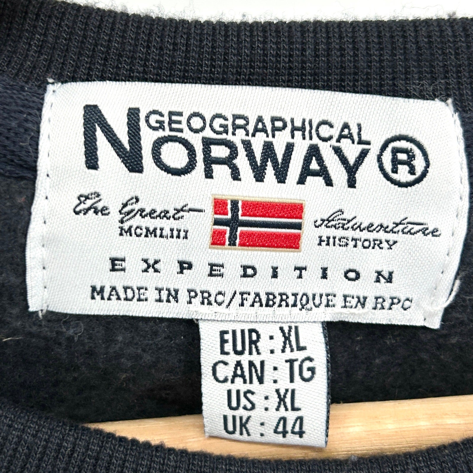 Geographical Norway Navy Blue Logo Graphic Crewneck Sweatshirt