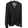 Vintage 90s Eventi Black 100% Wool Textured V-Neck Pullover Sweater