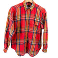 Vintage 90s Lizsport by Liz Claiborne Red Plaid 100% Cotton Flannel Shirt