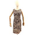 Vintage 60s Handmade Cream Eggplant Purple Eyelash Knit Zebra Pencil Dress