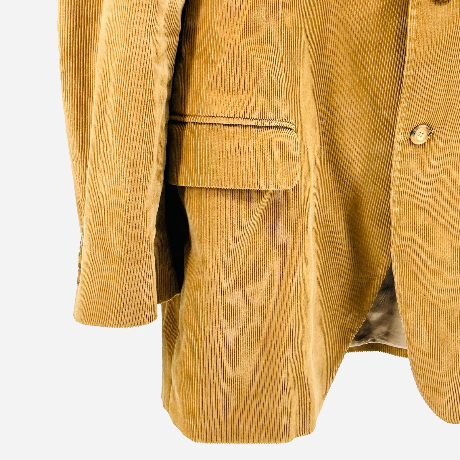 Vintage 90s Lands' End Camel Tan Corduroy Sport Coat Blazer Jacket