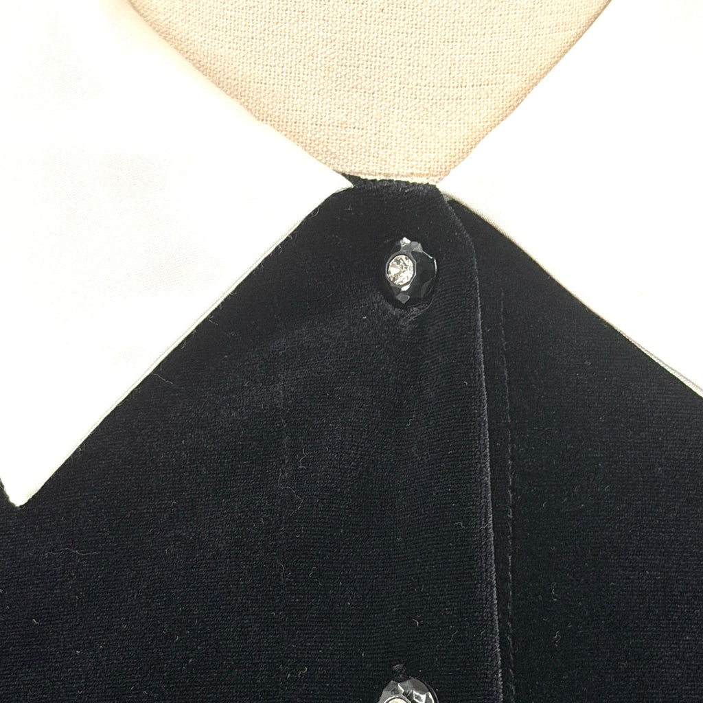 Vintage 90s Ronni Nicole Black Mod Long Sleeve Velvet Shirt Midi Dress