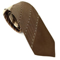 Vintage 70s Anua Brown Cream Pinstripe Necktie