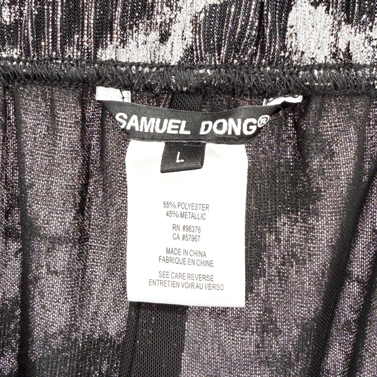 Vintage Y2K Samuel Dong Black Silver Maximalist Tiered Wide Leg Cropped Pants
