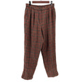 Vintage 90s Pendleton Red Forest Green  Houndstooth Pleated High Rise Trousers