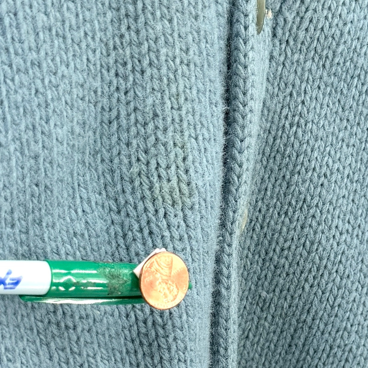 Vintage 70s Light Blue Varsity Letterman Cardigan Sweater