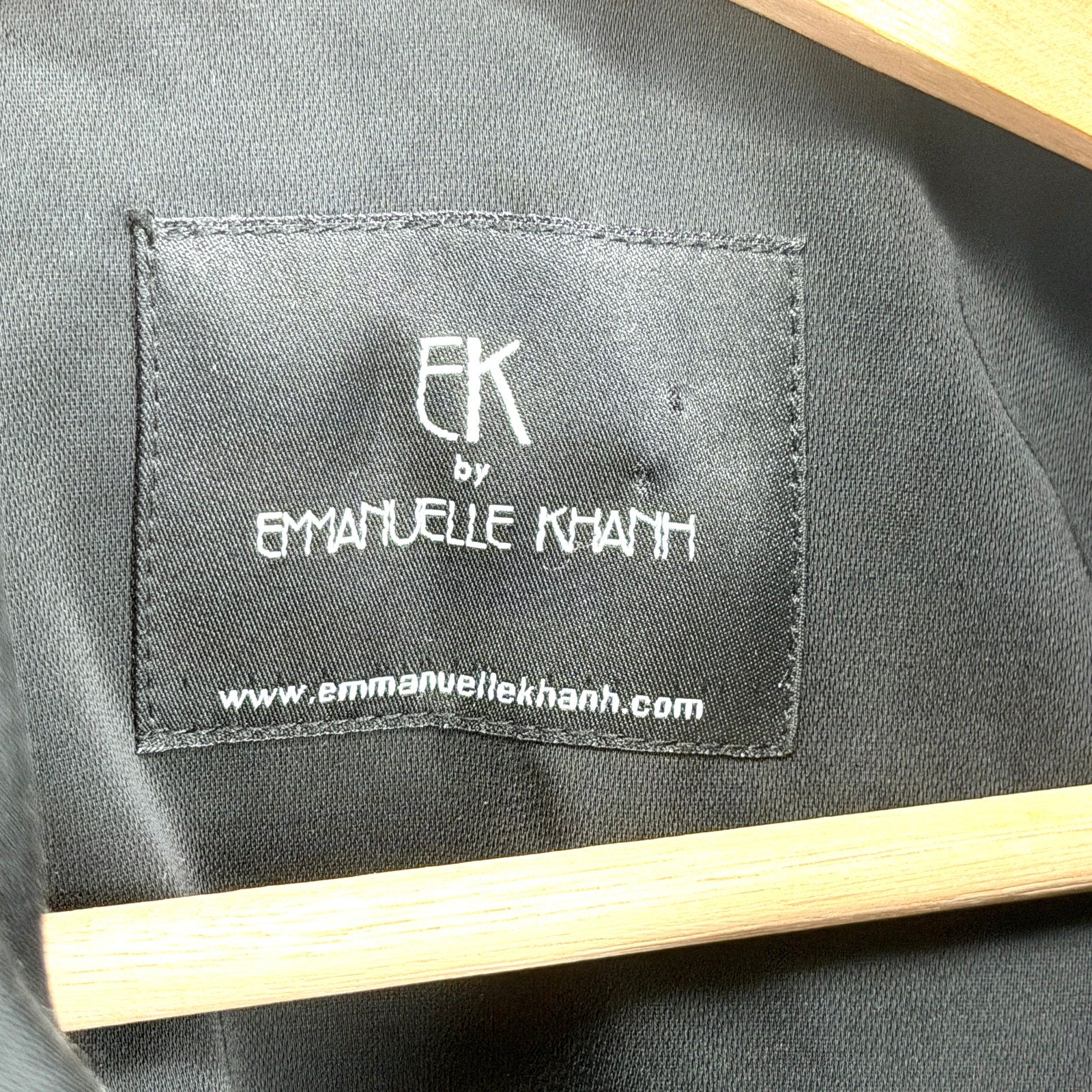 Emmanuelle Khanh Noir Cotton Blend Minimalist City Chic Raincoat Trench Coat