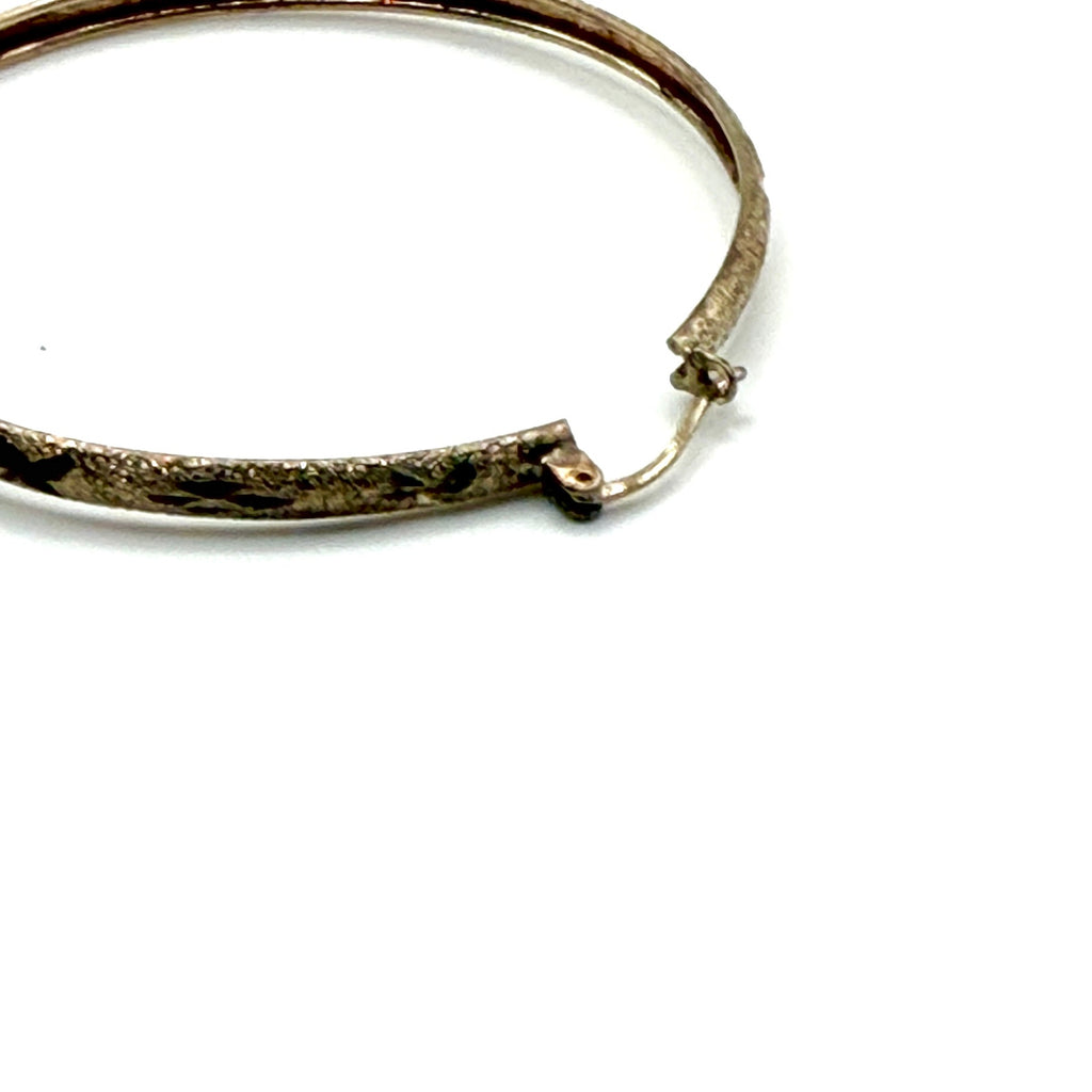 Vintage 90s Diamond Cut Textured Sterling Silver Extra Large Hoop Earrings