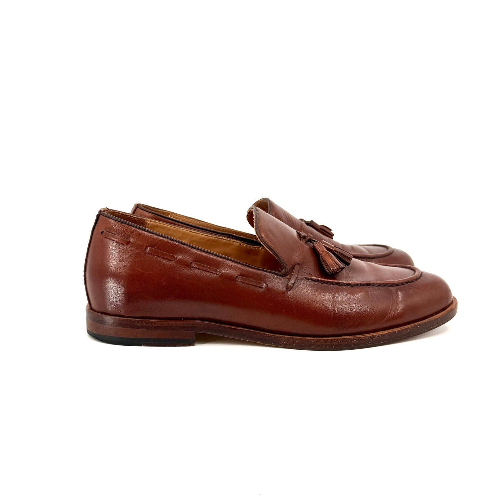 Elanroman Brown Leather Preppy Tassel Loafers