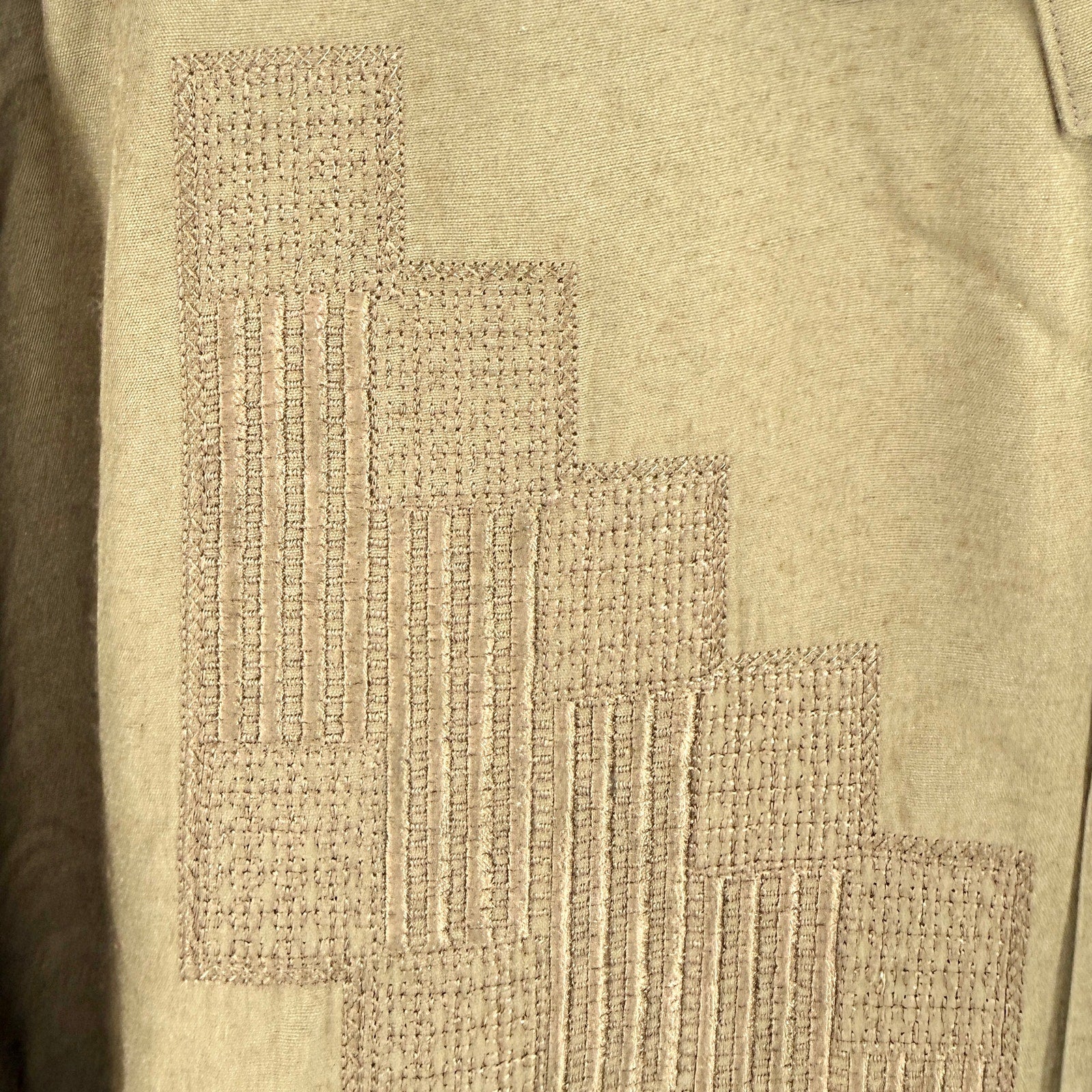 Vintage 90s Bugatchi Uomo Olive Green Embroidered Shirt