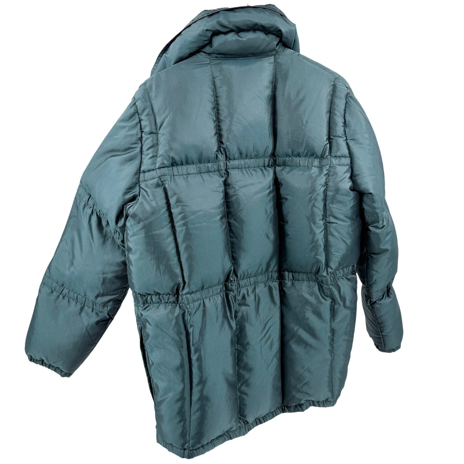 Vintage 80s Pioggia Count Romi Teal Iridescent Down Filled Puffer Jacket