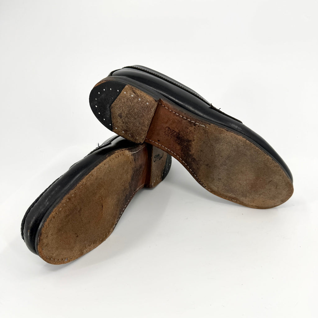 Vintage 80s GH Bass Weejuns Black Genuine Leather Penny Loafers