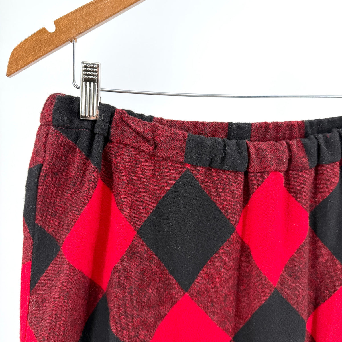 Tasha Polizzi for T.P. Saddleblanket & Co. Red Plaid 100% Wool Faux Fur Skirt