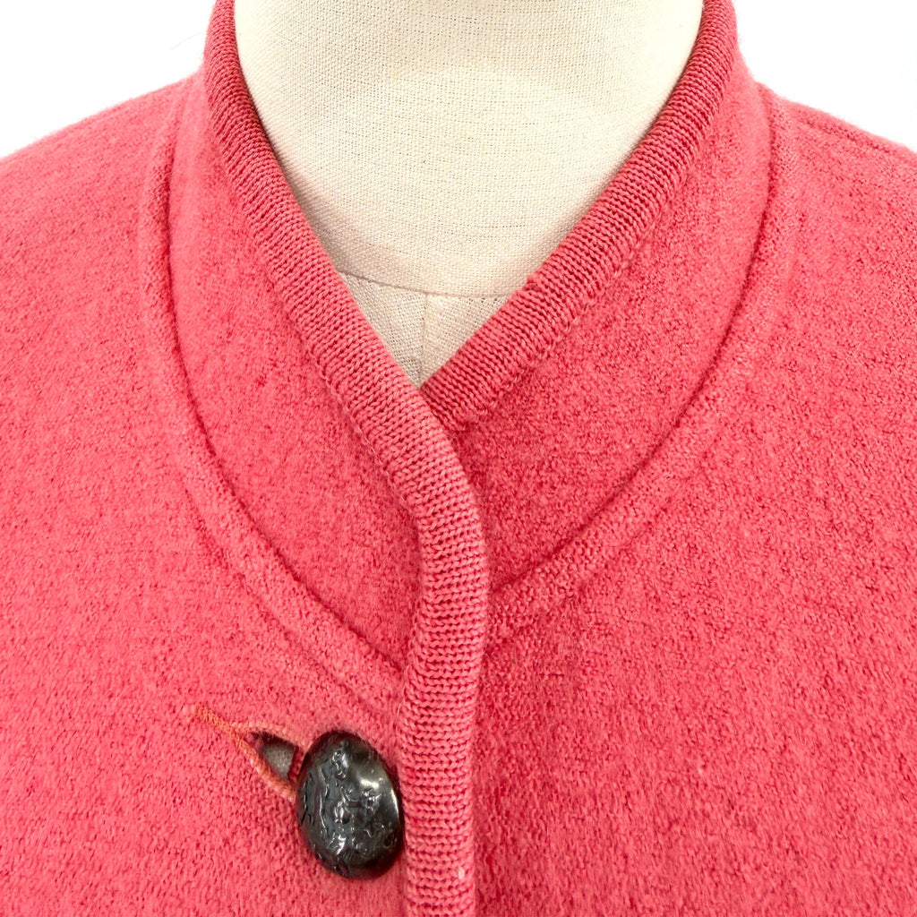Vintage 90s Geiger Watermelon Pink 100% Wool Crest Button Jacket