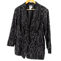 Vintage 90s JRT Black White Artistic Graphic Oversized Blazer Jacket