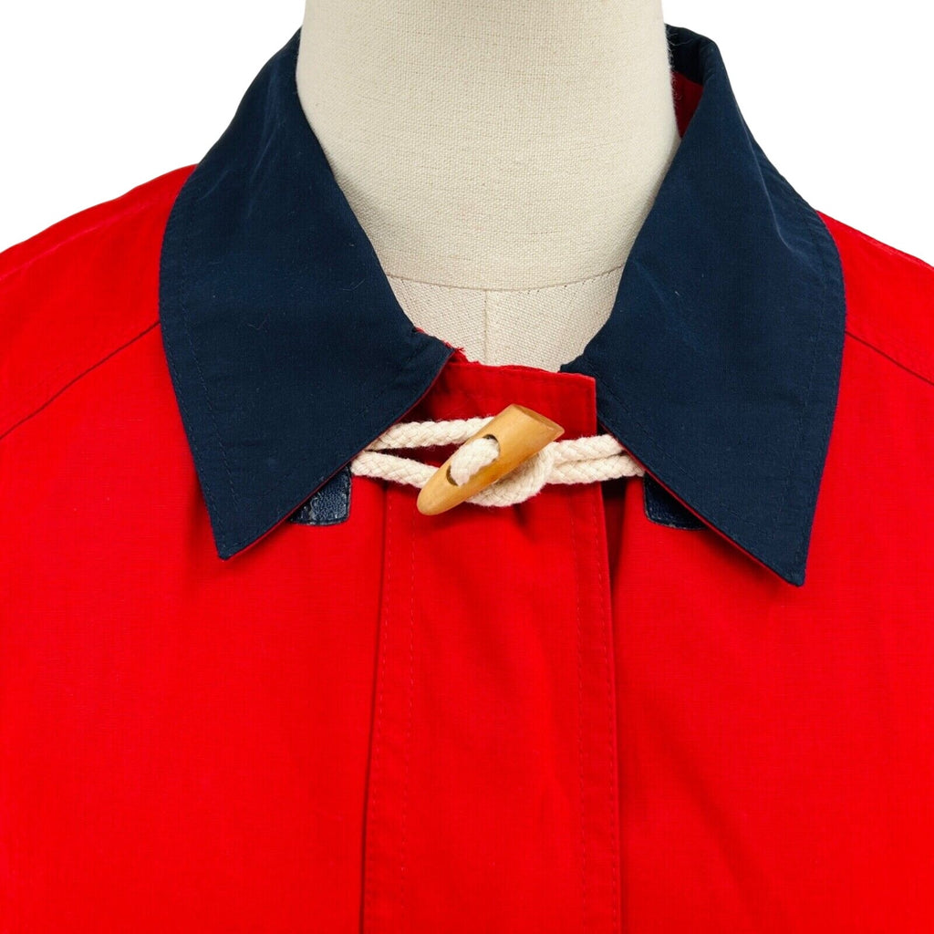 Alfred Dunner Red Navy Preppy Nautical Toggle Closure Jacket