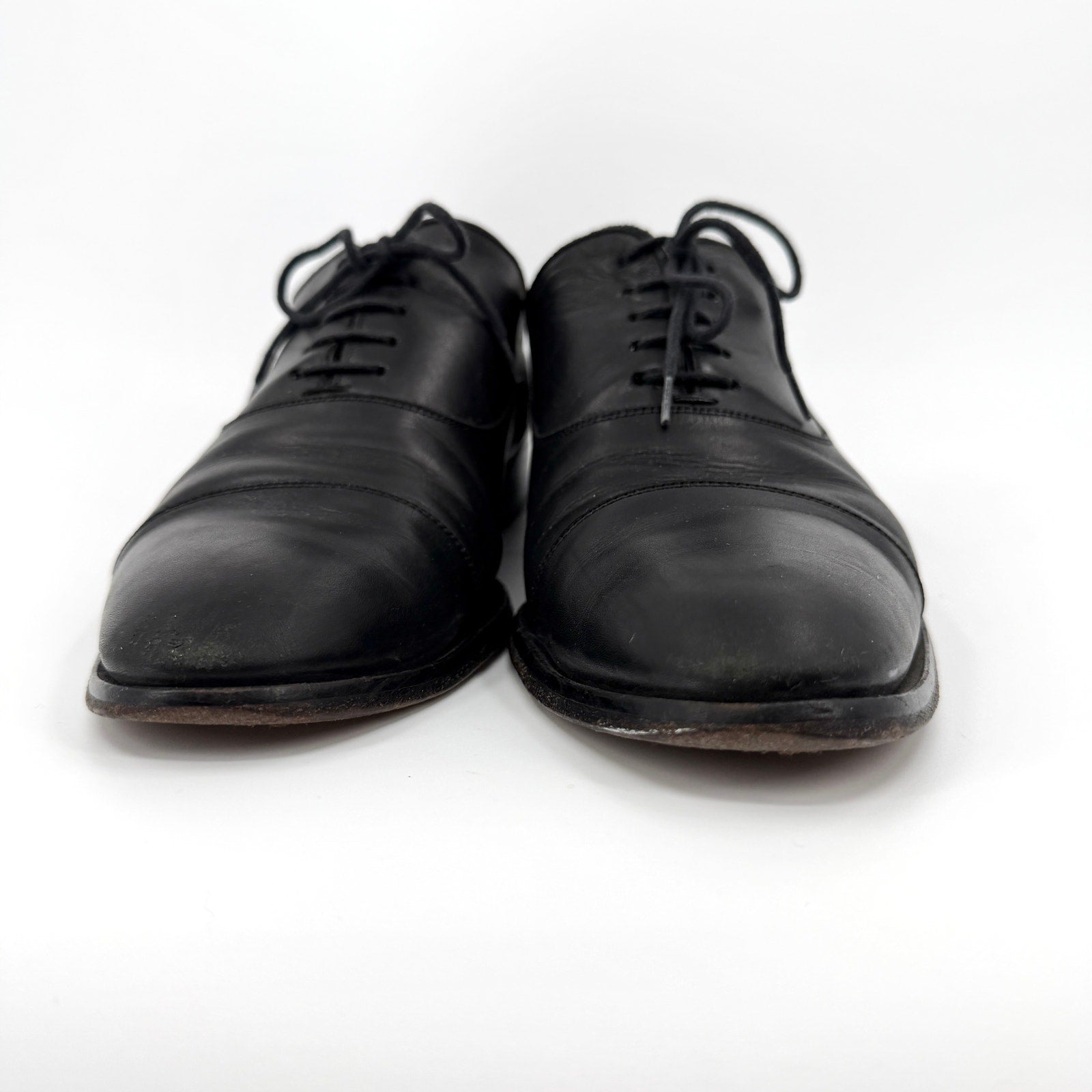 To Boot New York Black 100% Leather Adam Derrick Cap Toe Oxfords