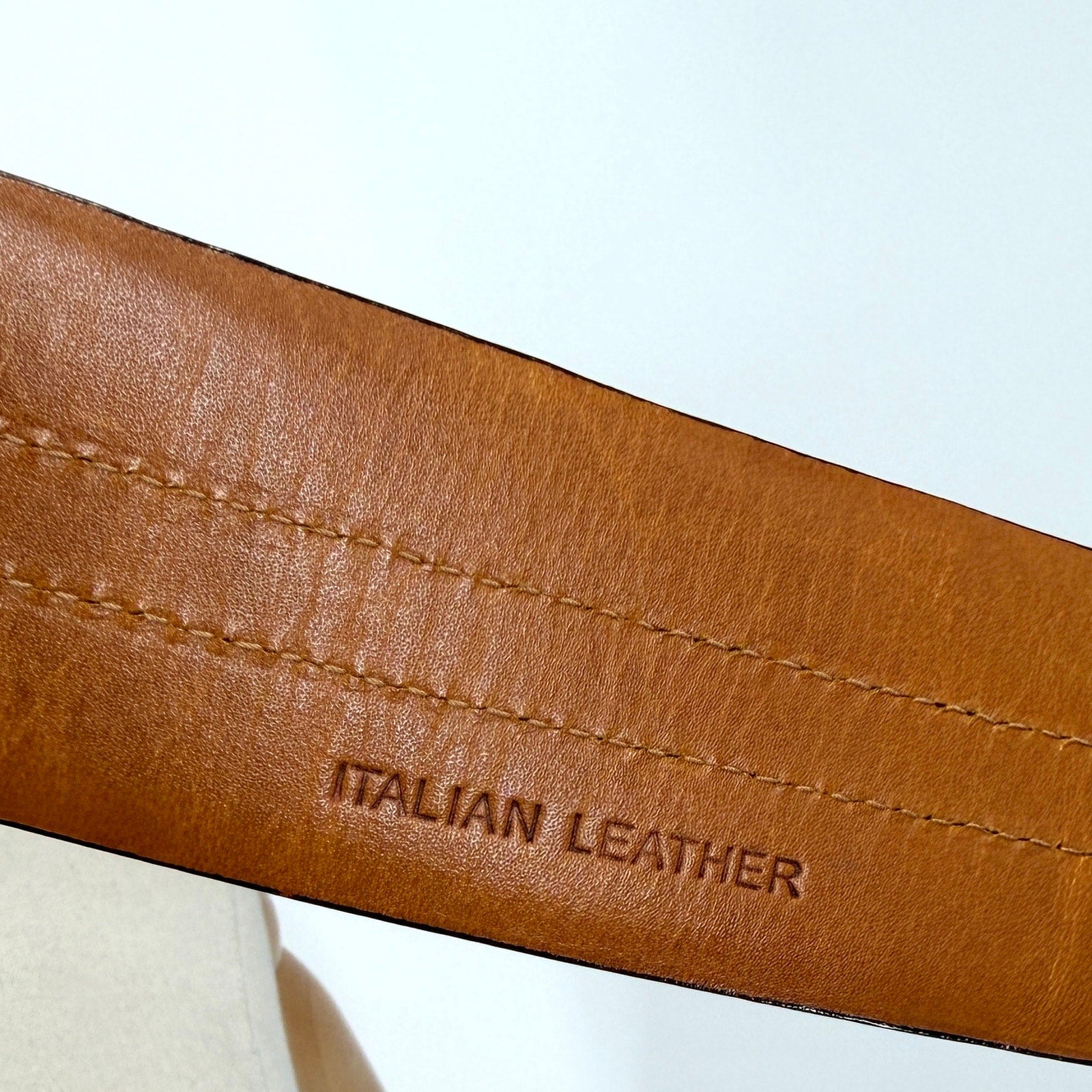 Lauren Ralph Lauren Wide Black Italian Leather O-Ring Adjustable Belt