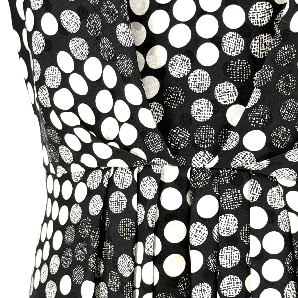 Lihli at Saks Fifth Avenue Black and White Polka Dot 100% Silk Dress
