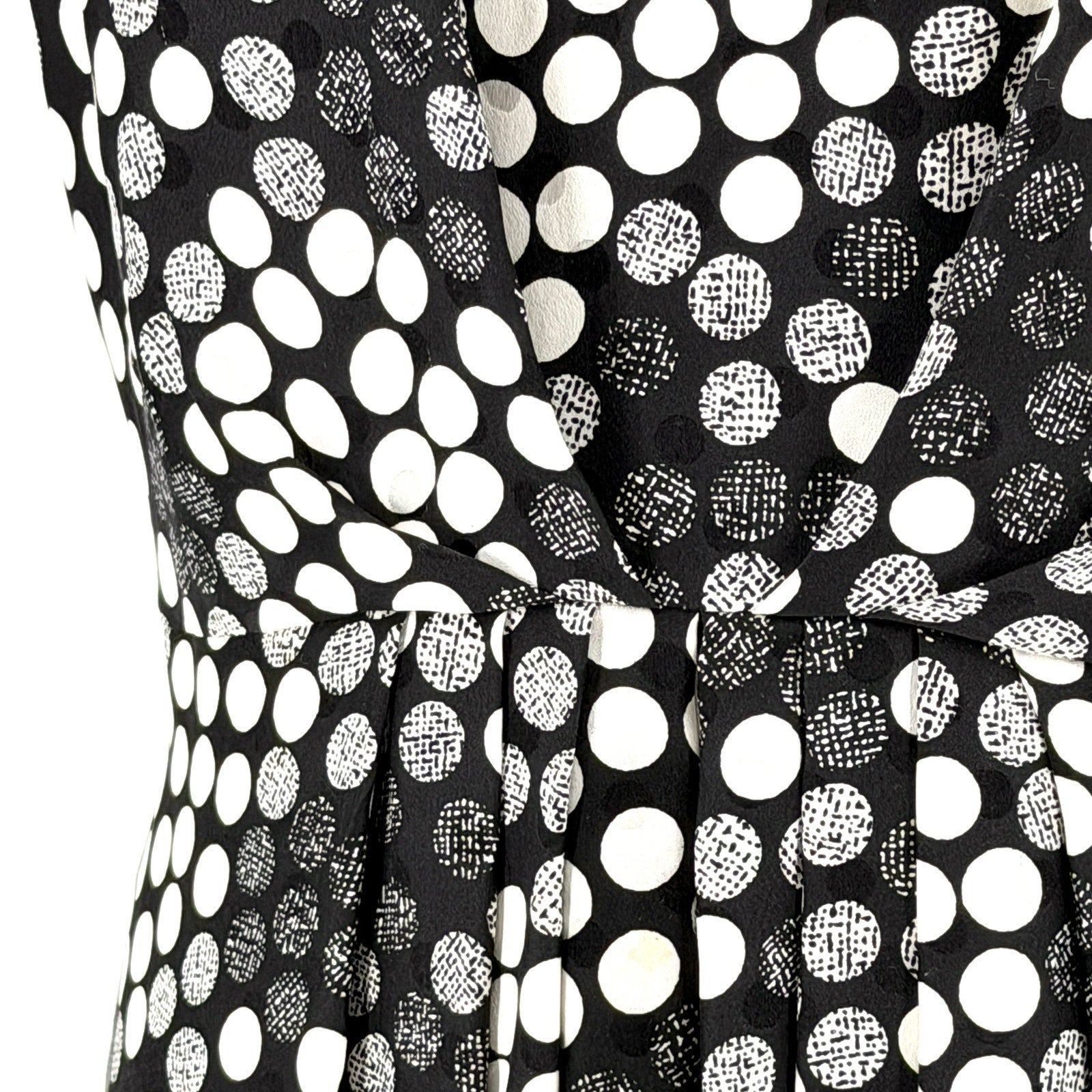 Lihli at Saks Fifth Avenue Black and White Polka Dot 100% Silk Dress