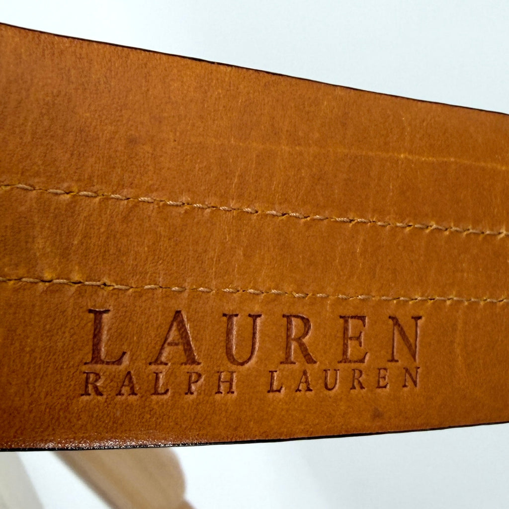 Lauren Ralph Lauren Wide Black Italian Leather O-Ring Adjustable Belt