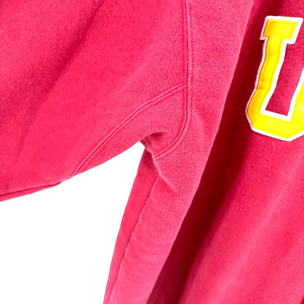Heritage Red Yellow USC Collegiate Embroidered Patch Crewneck Sweatshirt