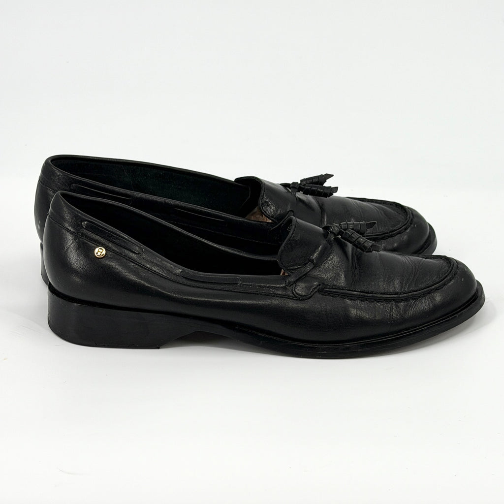 Vintage 90s Etienne Aigner Black Genuine Leather Classic Tassel Loafers
