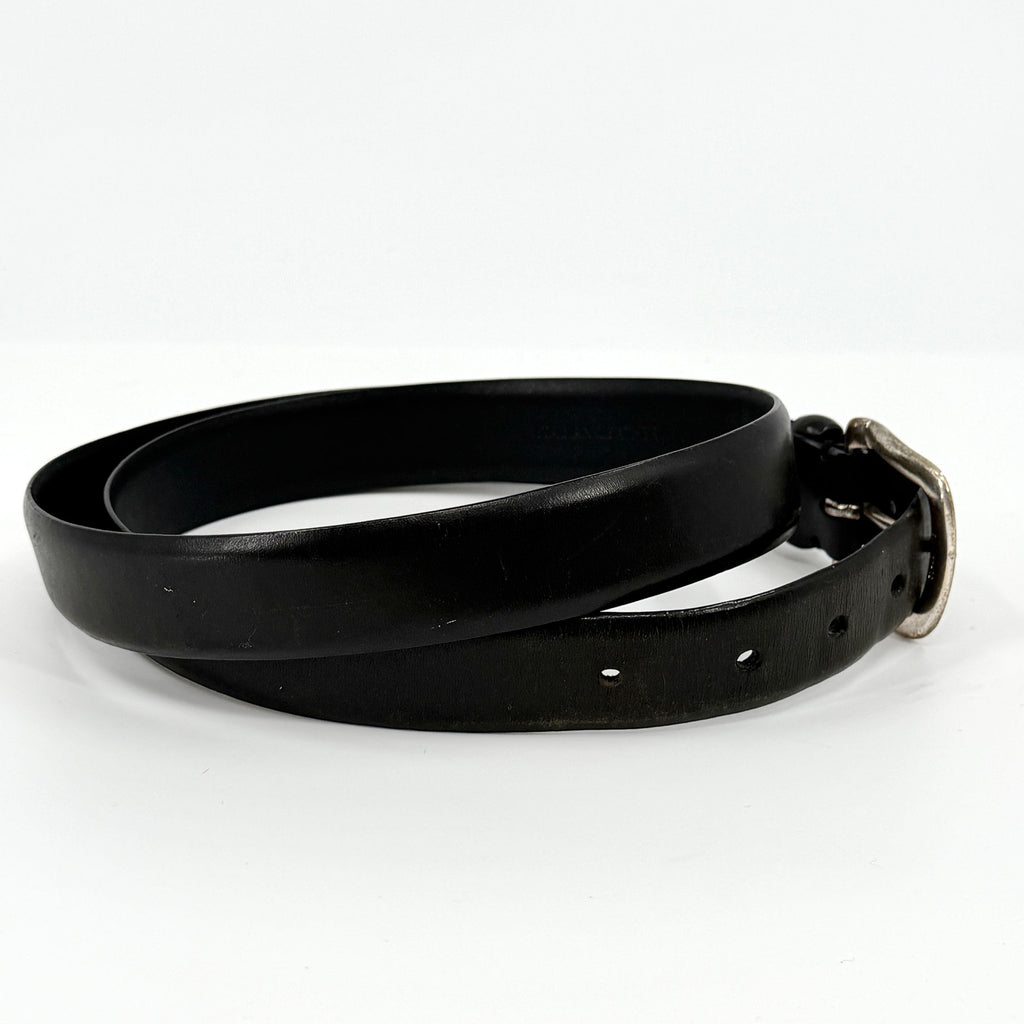 Vintage Y2K Polo Ralph Lauren Black Genuine Leather Solid Brass Buckle Belt