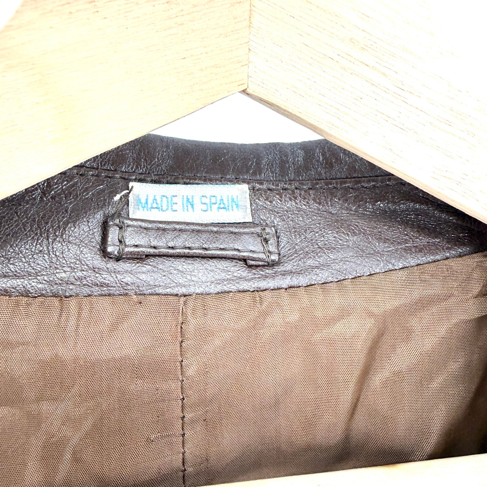 Vintage 70s Dark Brown Genuine Leather Spanish Blazer