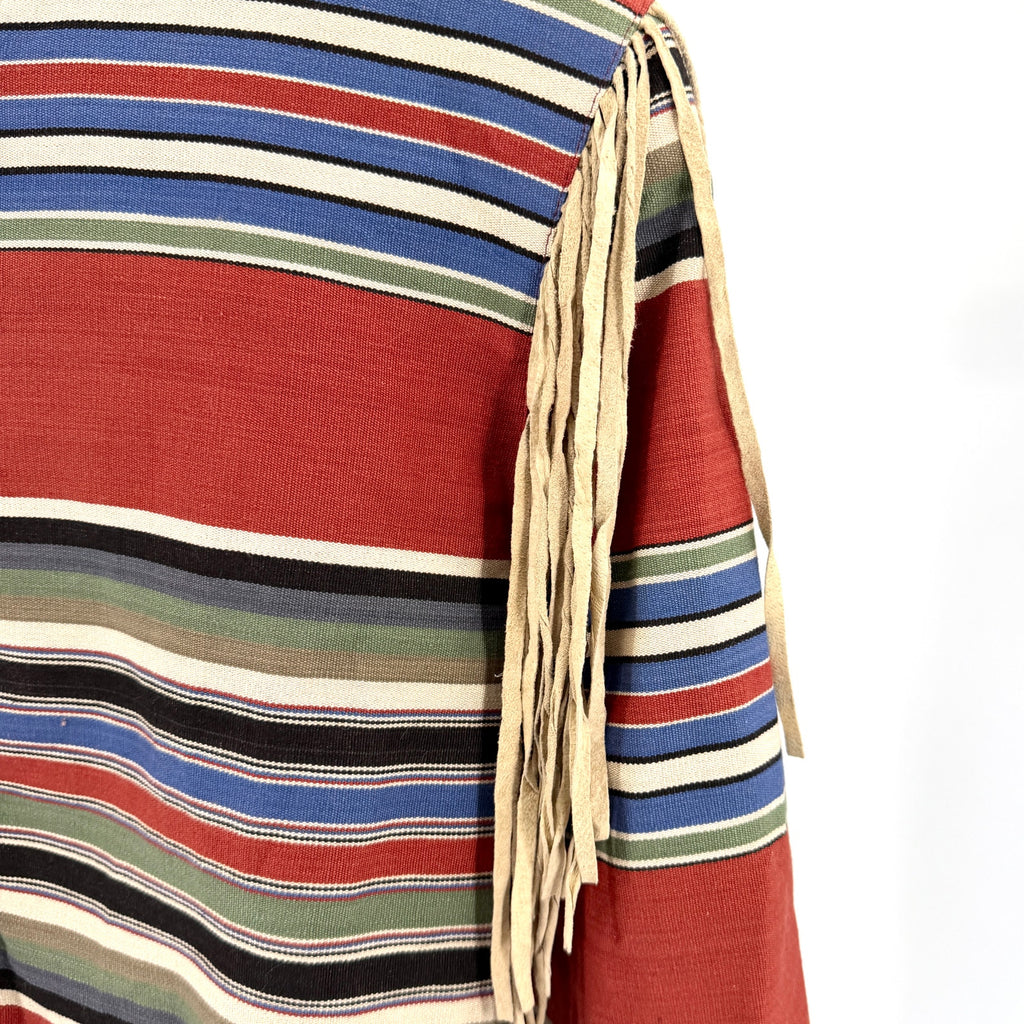 Vintage 90s Double D Ranchwear Multi 100% Cotton Western Suede Fringe Jacket