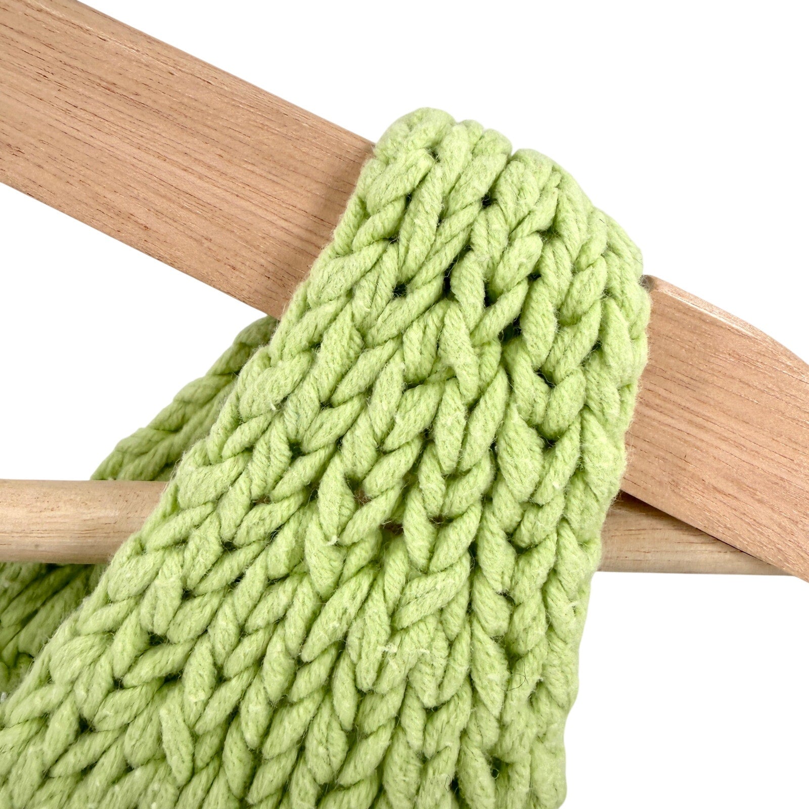 Vintage 90s Lime Green 100% Cotton Cable Knit Sweater Vest Tank