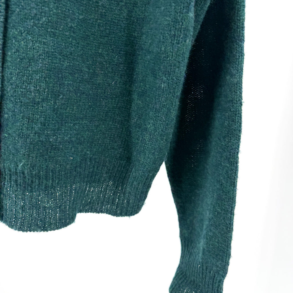 Vintage 90s Gap Green 100% Wool Cardigan Sweater