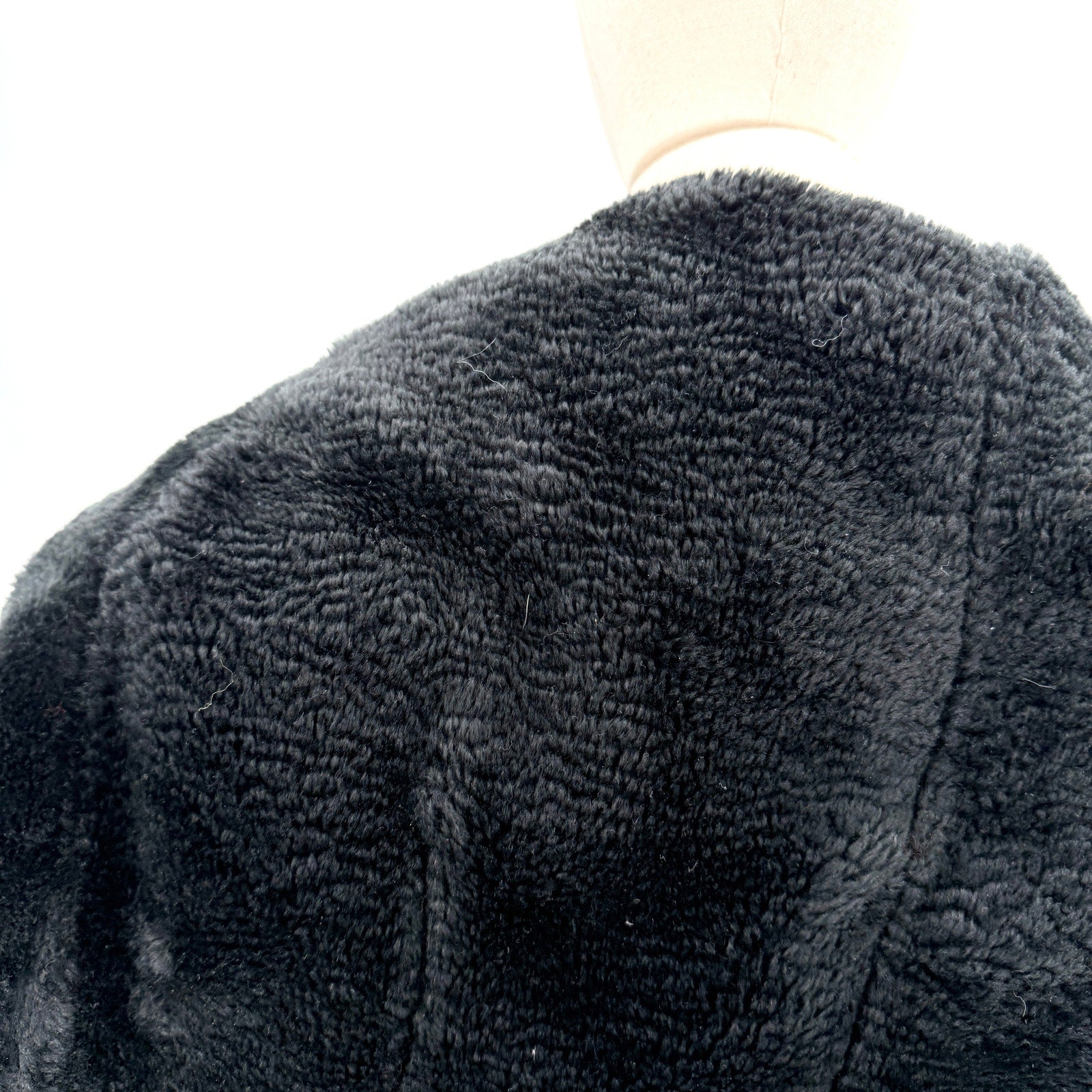Vintage 80s Nana Creations Black Shawl Collar Balloon Sleeve Maxi Coat