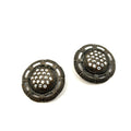 Vintage 80s Bronze Tone Rhinestone Openwork Dome Clip On Earrings