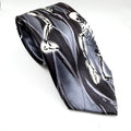J. Garcia Gray Silk Skeleton Halloween Grateful Dead Necktie