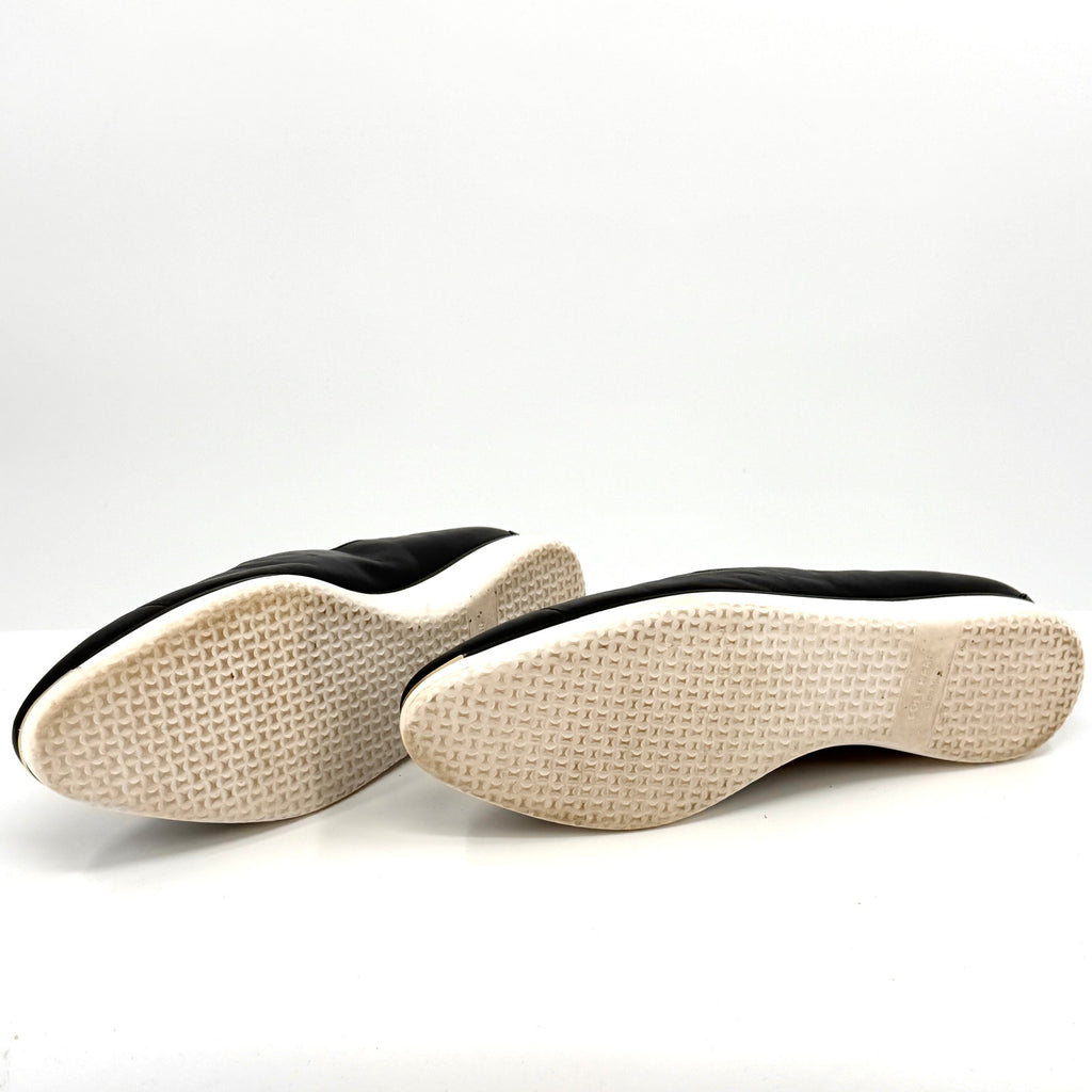 Cole Haan Grandseries Black Genuine Leather Cap Toe Slip-on Sneakers