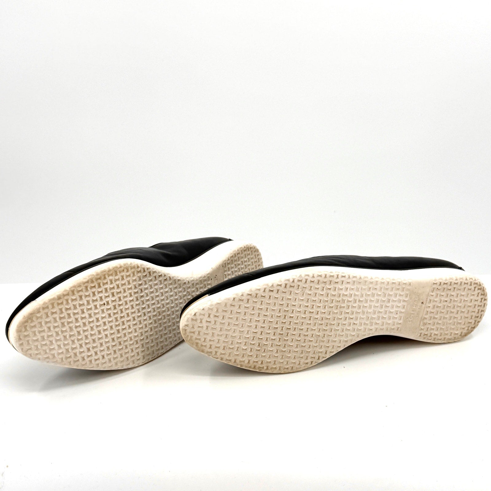 Cole Haan Grandseries Black Genuine Leather Cap Toe Slip-on Sneakers