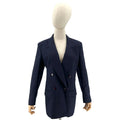 Vintage 80s Giorgio Sant Angelo Navy Blue 100% Wool Double Breasted Blazer