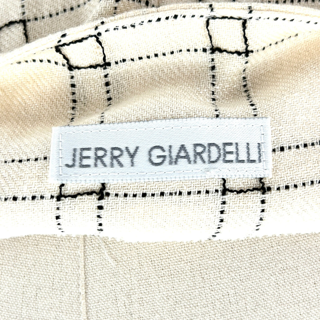 Vintage Jerry Giardelli Cream Black Geometric Open Front Jacket