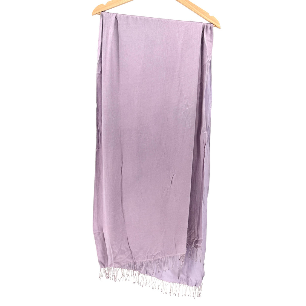 Vintage Y2K Kenneth Cole Lavender Silk Rayon Fringe Wrap Scarf