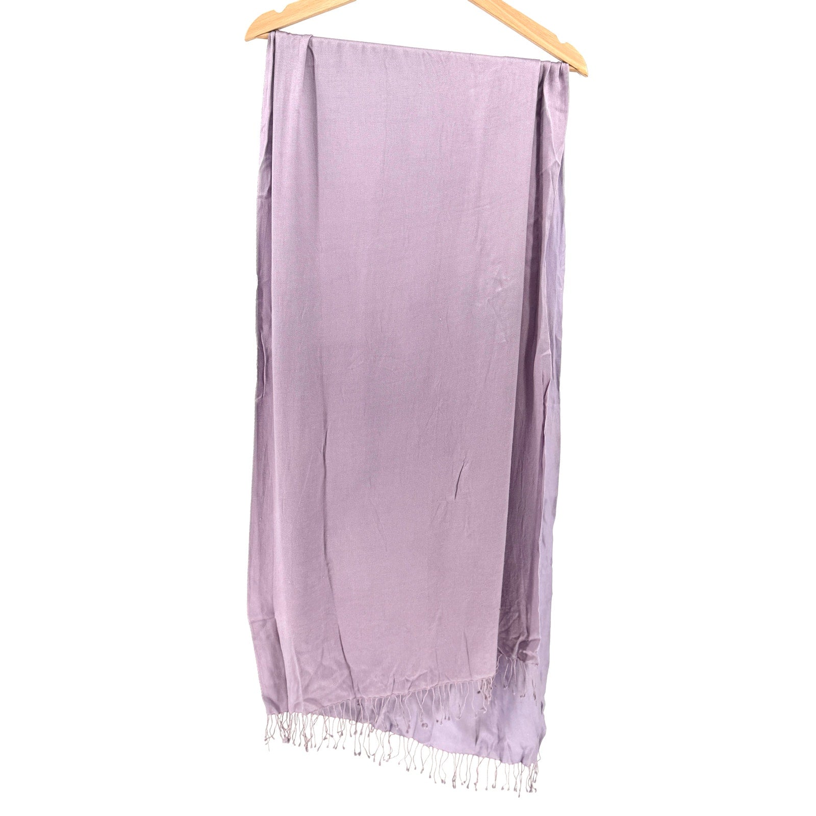 Vintage Y2K Kenneth Cole Lavender Silk Rayon Fringe Wrap Scarf